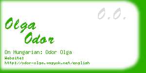 olga odor business card